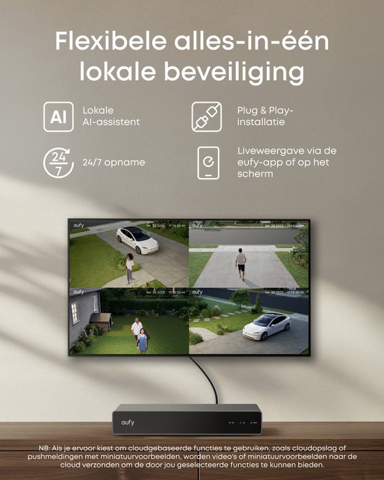 eufy NVR S4 - Network Video Recorder –8 tot 16 kanalen, Lokale AI, Gratis Videozoekfunctie, 24/7 Opname - Bedraad van Eufy — afbeelding 3