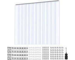 Transparant PVC Strokengordijn, 2,1 M Hoog X 1,8 M Breed X 2 mm Dik, 12 Stuks Kunststof Deurstrips voor Vriezers, Magazijnen En Garage-Ingan