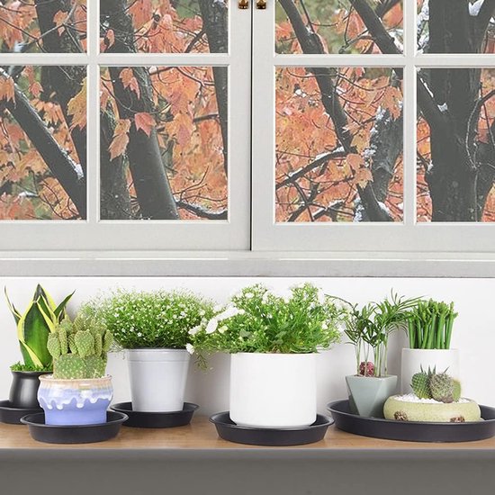 5 stuks planten schotels plastic plantenpot schotels bloempot druppelbakken voor binnen- en buitenplanten - grijs, 14 cm van Merkloos	 — afbeelding 3