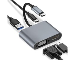 USB C naar HDMI Adapter – Type C HDTV Adapter 4 in 1, USB C Hub en 4K HDMI met USB 3.0/Type C PD Oplaadpoort USB C Hub -Geschikt voor Nintendo Switch / Macbook Pro /M2/ M3/ M4 Air / Windows / Universeel – Ntech