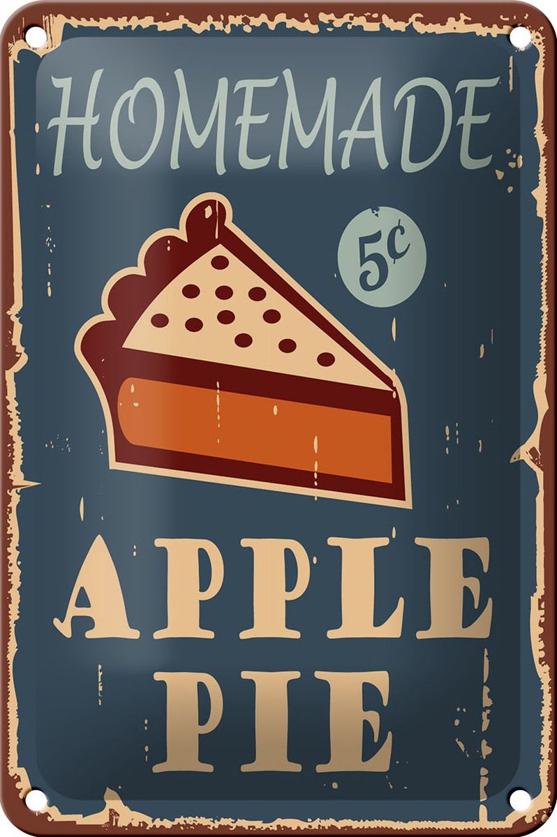 Blechschild Kuchen 12x18cm Homemade Apple Pie (Apfelkuchen)
