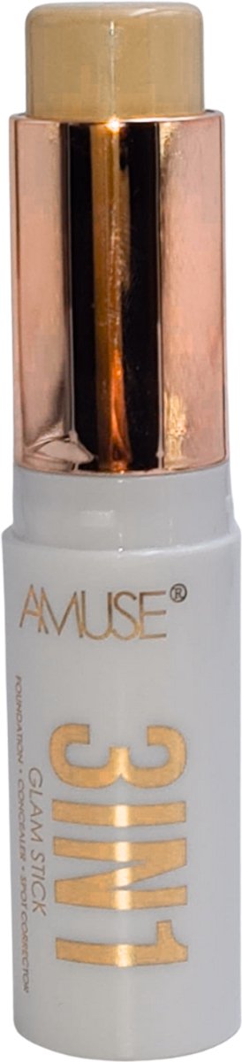 Amuse - 3IN1 Glam Stick - 03 Medium Beige - Foundation - Concealer - Spot Corrector - 10 g