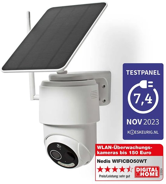 Nedis SmartLife Camera voor Buiten - Full HD 1080p - Pan tilt - IP65 - Max. batterijduur: 5 Maanden - Cloud Opslag (optioneel) / microSD (niet inbegrepen) - 5 V DC - Bewegingssensor - Nachtzicht - Wit — afbeelding 4