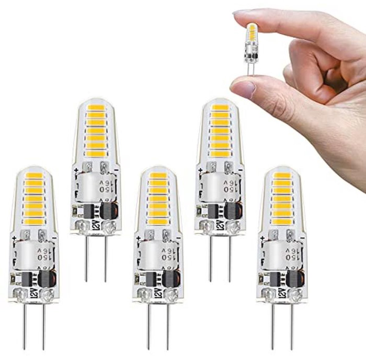G4 LED Lampen 1.2W Natuurlijk Witte 4000K 12V - Vervangende 15W Halogeenlampen (5 Stuks)