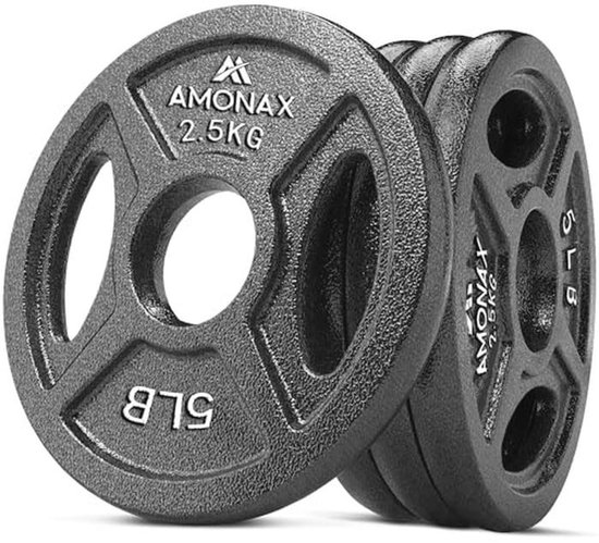 Physionics Halterschijven Set Van 2 – 10 Kg Per Schijf – 31 Mm Gat – Kunststof Gecoat – Zwart