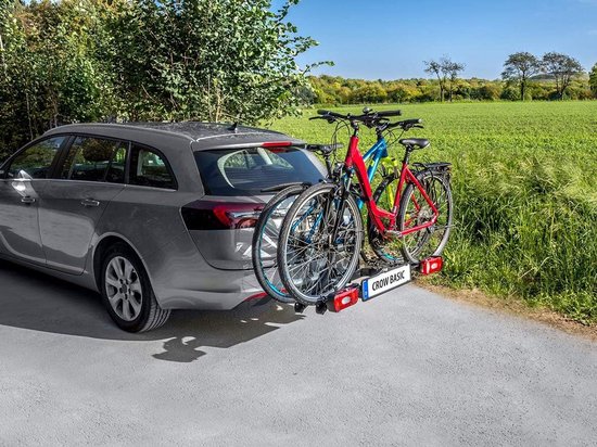 Fietsendrager voor trekhaak, geschikt voor 2 fietsen inclusief e-bikes, gedeeltelijk voor gemonteerd, zwart - Standaard model — afbeelding 2