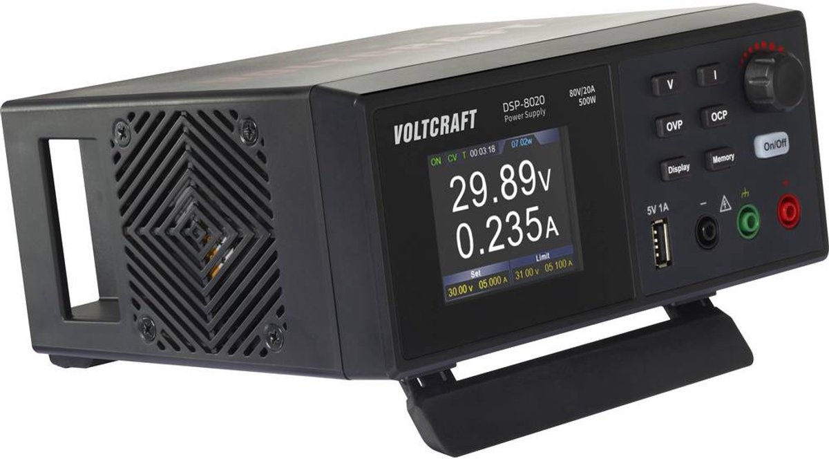VOLTCRAFT DSP-8020 Labvoeding, vaste spanning 0 - 80 V 0 - 20 A 500 W USB Aantal uitgangen: 1 x