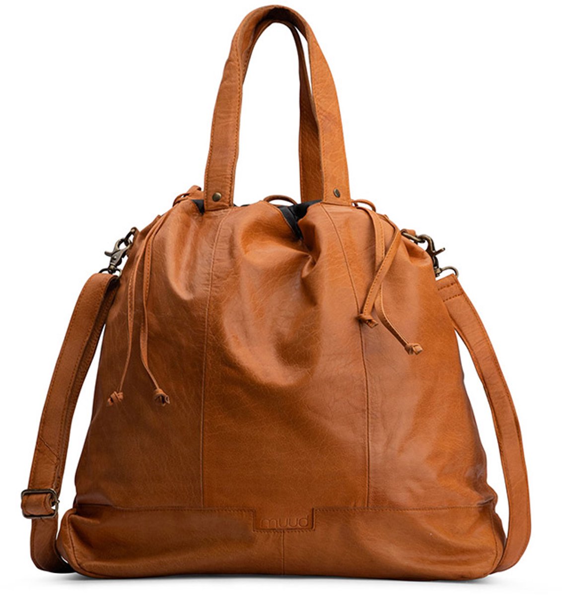 MUUD Lofoten XL Whisky - Handgemaakt leren tas voor diverse projecten 42x52x15cm