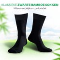 Klassieke zwarte bamboe sokken, milieuvriendelijk en comfortabel.
