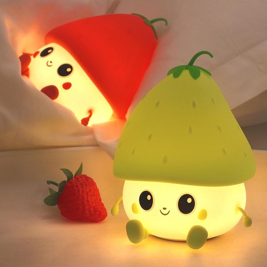 Nachtlampje - Bedlampje - Kindernachtlampje - Tiklampje - Warm licht - Timerfunctie - Woondecoratie - Geschikt voor slaapkamer - Studiekamer - Kinderkamer - Rood - 9,5*9*11,5 cm-1W van Merkloos — afbeelding 5