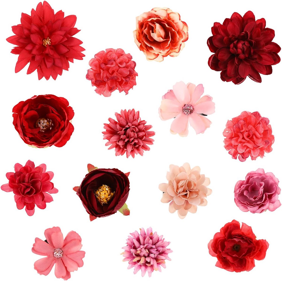 21 Stuks Bloem Haarspelden Roos Bruidsklem Clip Boho Stijl Haaraccessoires