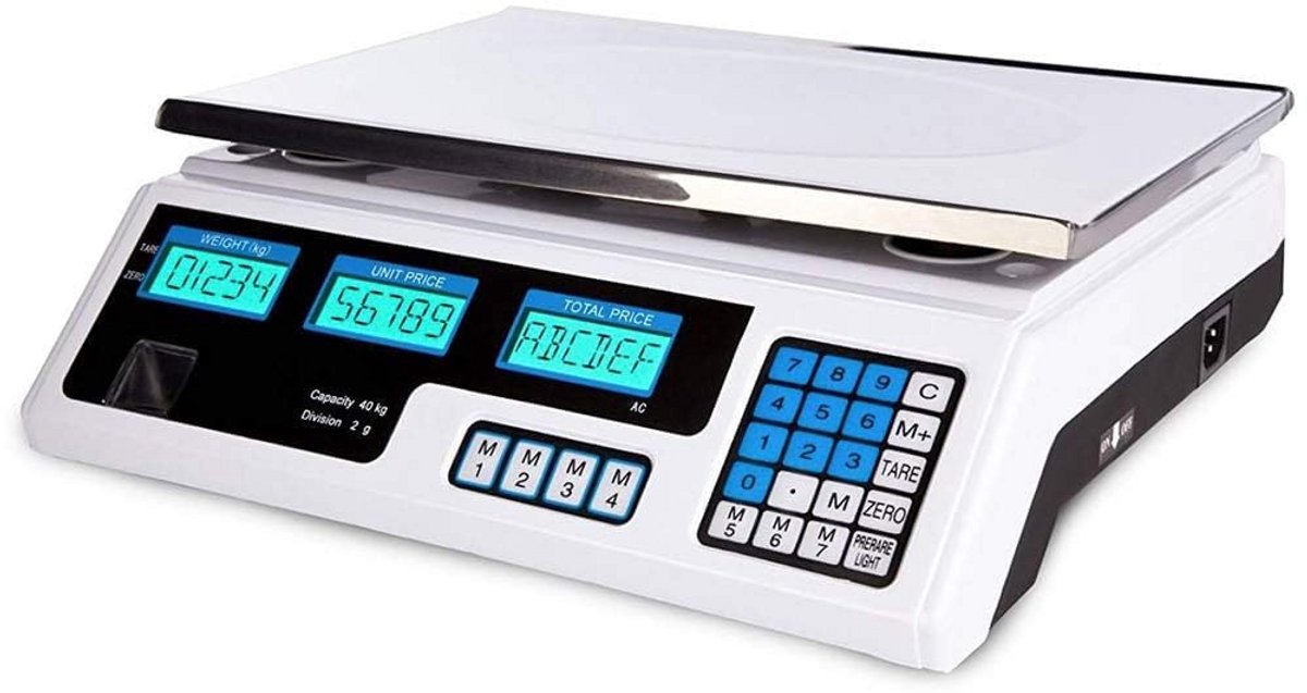 Digitale Weegschaal RVS Platform 40 kg - Nauwkeurige Keukenweegschaal met LCD Display