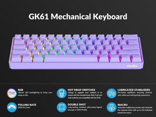 Glorious Gaming GMMK 2 Compact 65% Barebones (alleen frame) - Mechanisch gamingtoetsenbordframe, compacte TKL-maat (65%), aluminium, aanpasbaar, RGB per toets, Amerikaanse/ANSI-indeling - wit
