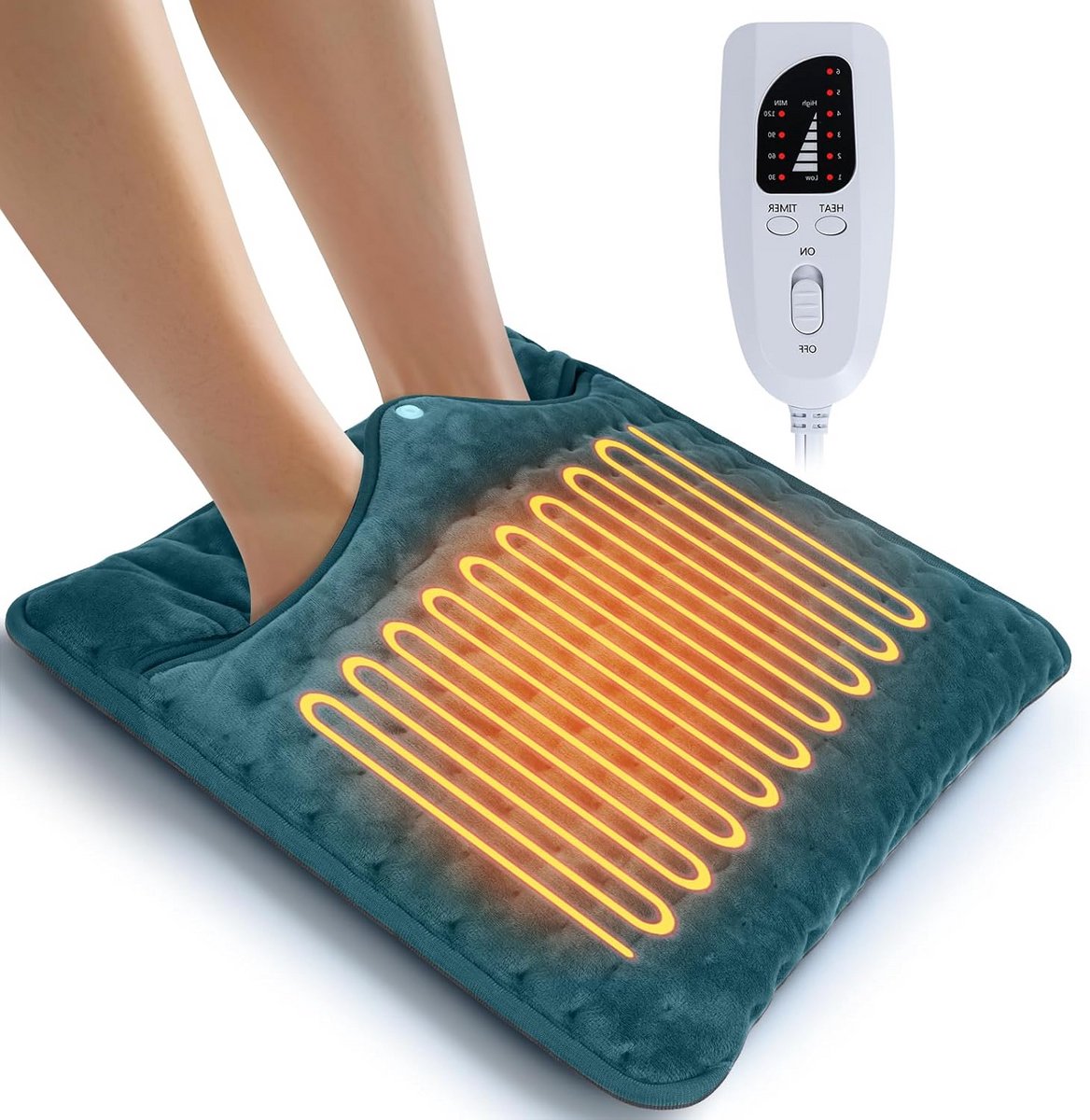 Elektrische Voetenwarmer 40x40 cm met 6 Warmtestanden en Timer