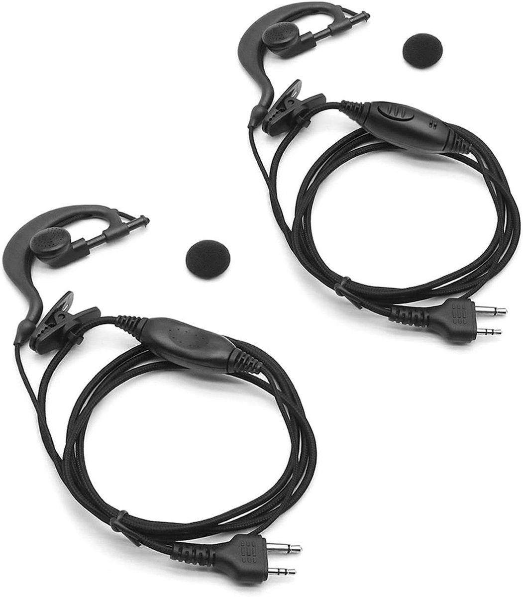 2x Oortelefoon Headset met Microfoon voor Portofoon (2-polige clip oorheadset)