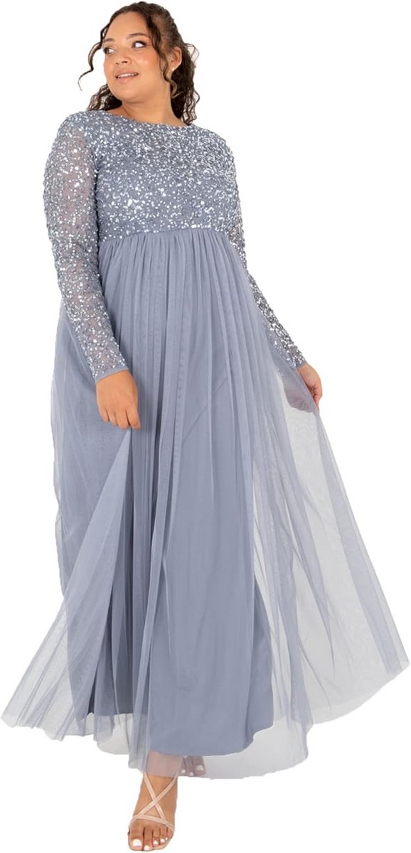 Lange Bruidsmeisje Jurk Taupe Blush Streep Maxi Formeel Kort Mouw