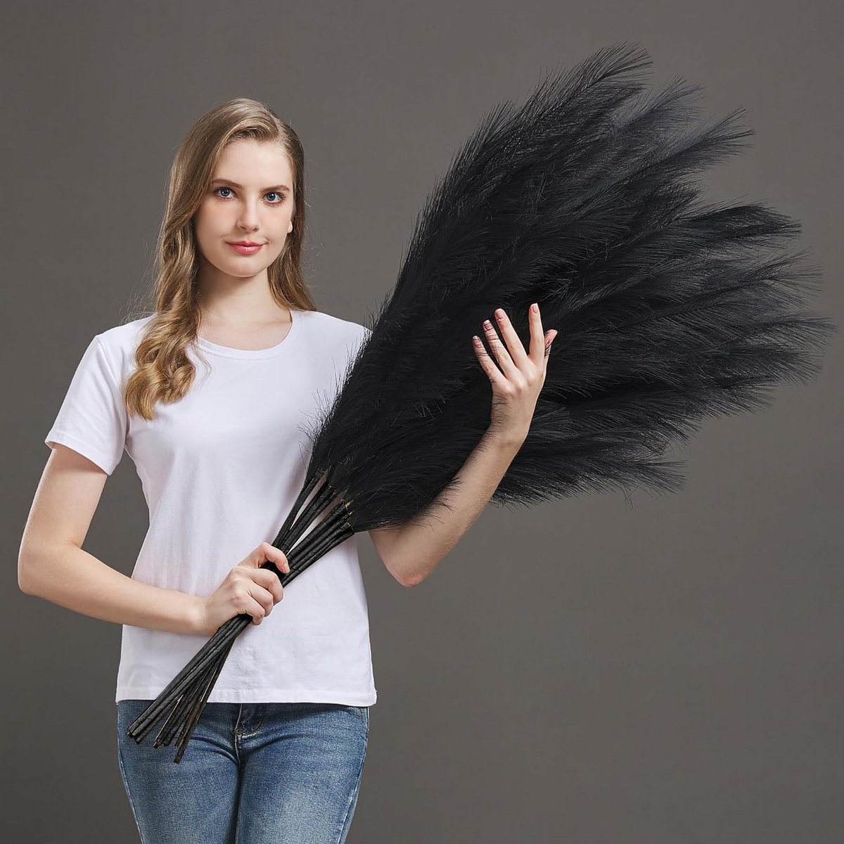 7 Delige Set Hoge Valse Pluimen Gras Decoratie - 114 cm - Zacht & Pluizig - Geschikt voor 