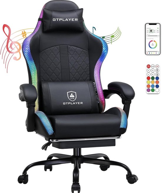 SUKIDA Gamingstoel, computerstoel, ergonomische gamingstoel met voetensteun, bureaustoel, ergonomische computerstoel met lendensteun, beige SUKIDA Gamingstoel, computerstoel, ergonomische gamingstoel met voetensteun, bureaustoel, ergonomische computerstoel met lendensteun, beige