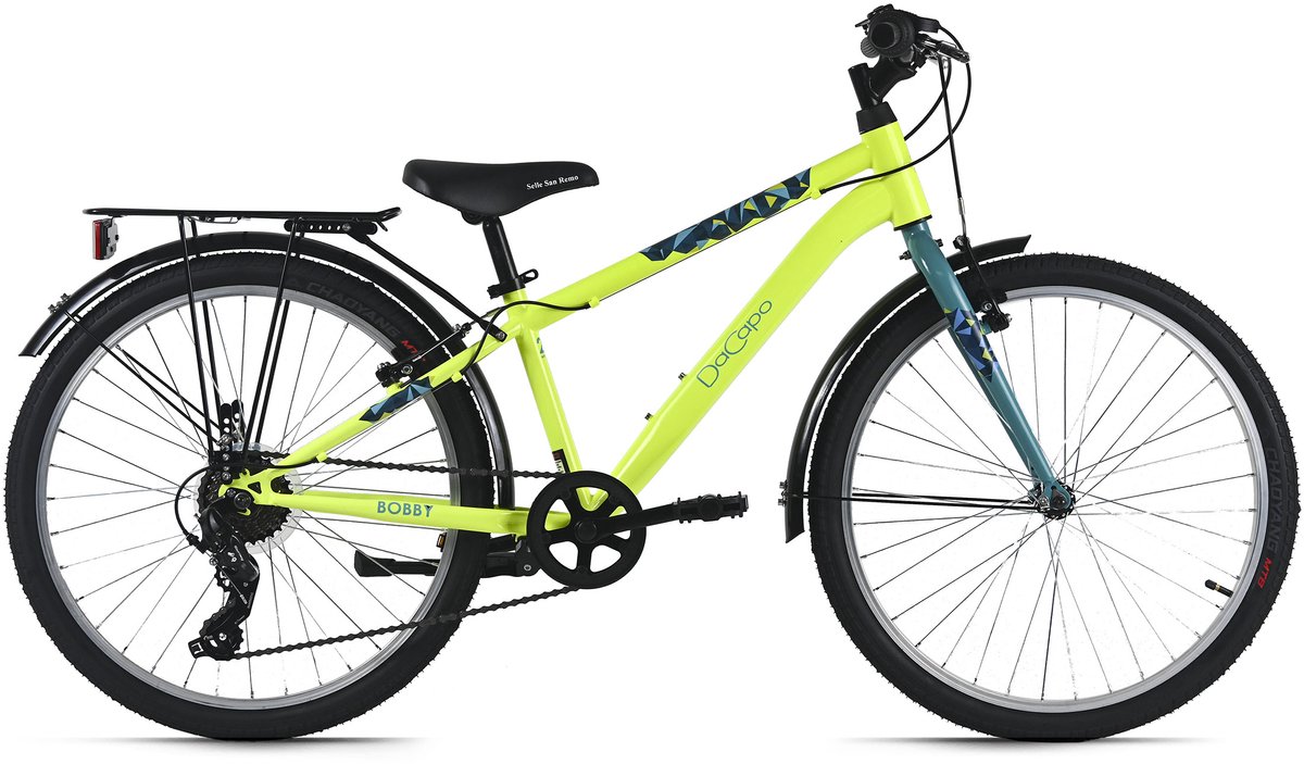 DaCapo kinderfiets 24" Bobby geel 7 versnellingen framemaat 32 cm – vanaf 8 jaar