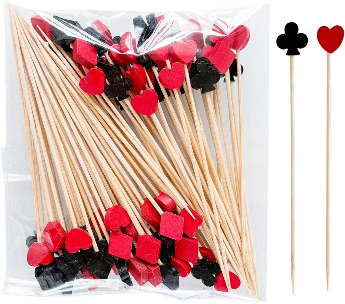 80 Houten Cocktailprikkers 13 cm - Feestspiesjes voor Aperitief, Hapjes, Fruit & Garnituren