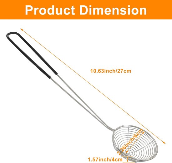 6 Stuks - Fondue netjes - RVS Fonduenetjes - Fonduenet - Fonduenetten - Fondue mandjes - Fondue Zeef - met handvat - voor boba parels, pasta, tortellini, gehaktbal en koken — afbeelding 5