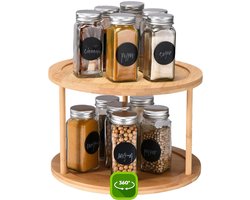 Draaibare Kruidenrek 2 Niveaus - Roterende Lazy Susan voor Keuken en Voorraadkast