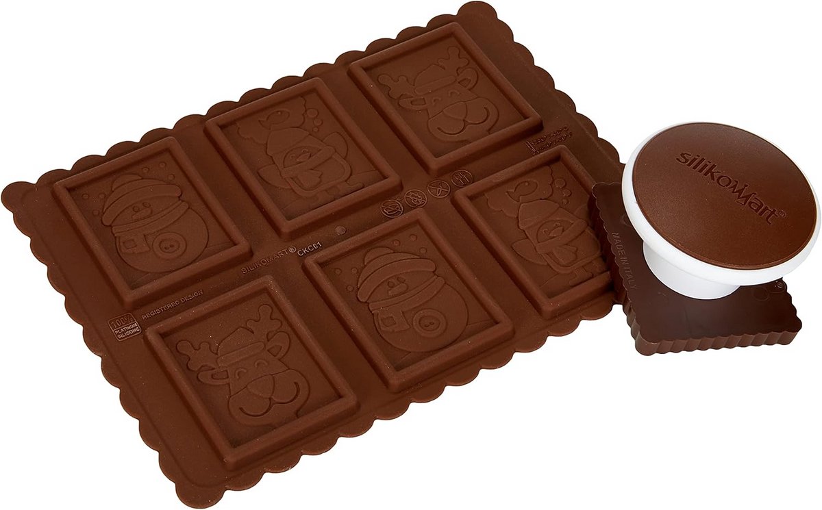 Siliconen Vorm Plezierige Sneeuwpop - Koekjesvorm en Uitsteker Set