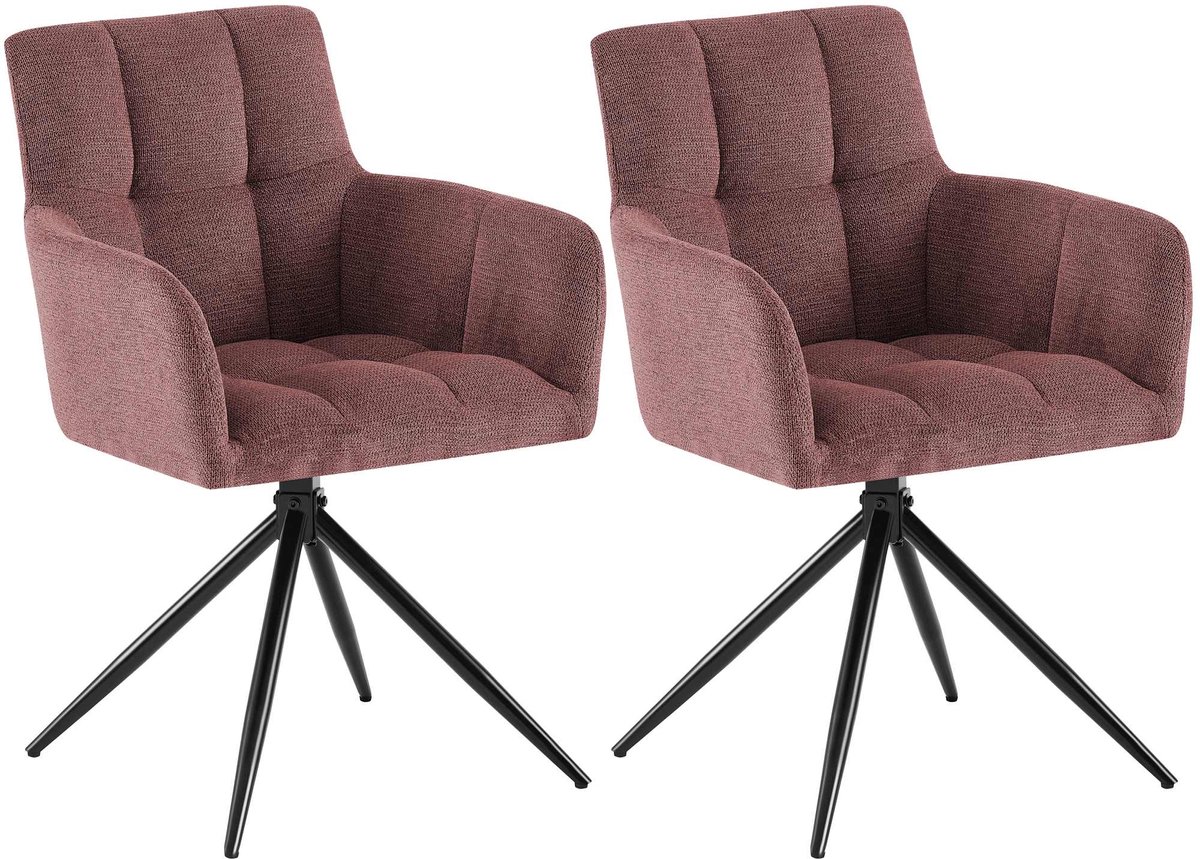 CLP Jonah Set van 2 eetkamerstoelen - met armleuning - klassiek - Draaibare - 180° automat