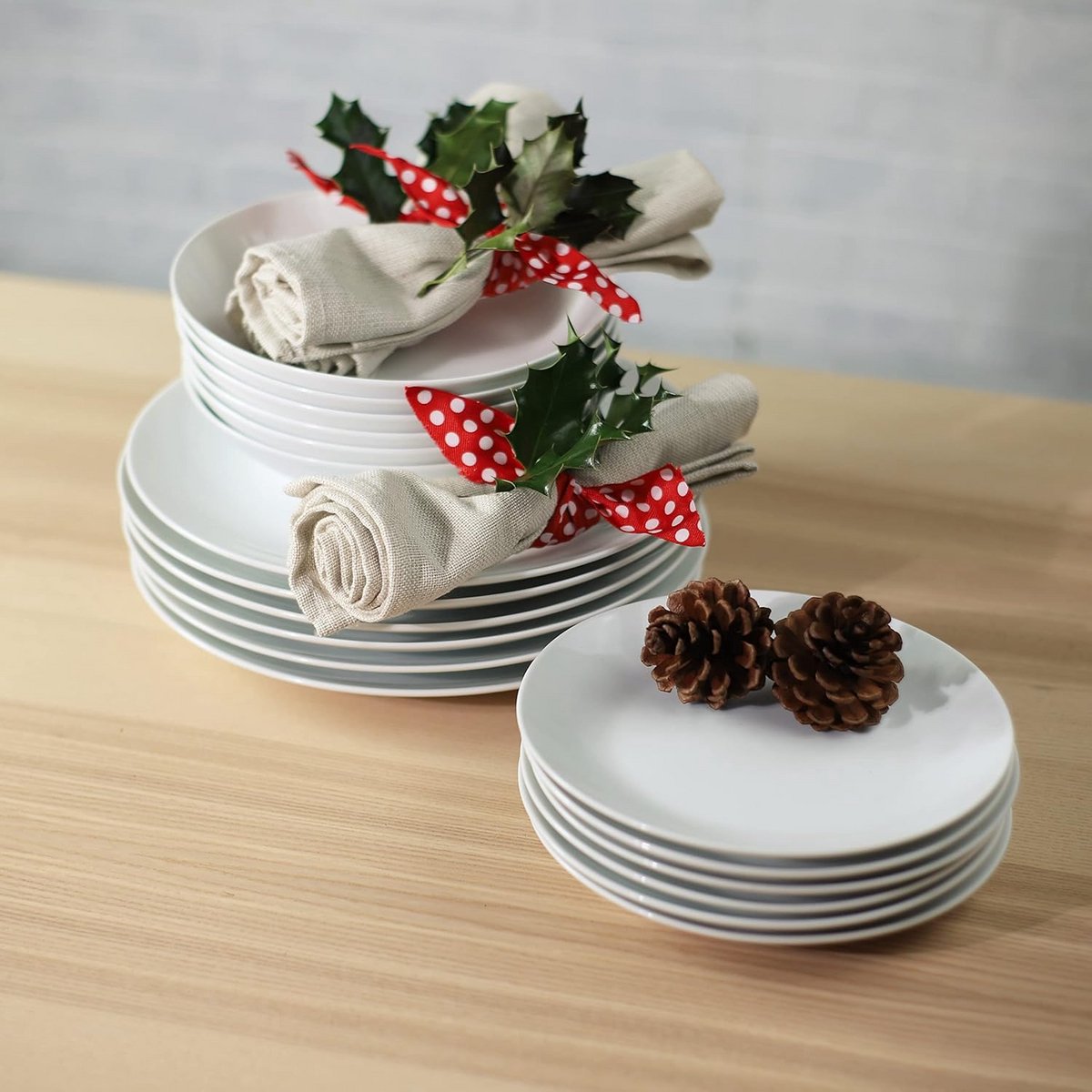 18-Delige Witte Servies Set voor 6 Personen - Complete Borden en Kommen Set