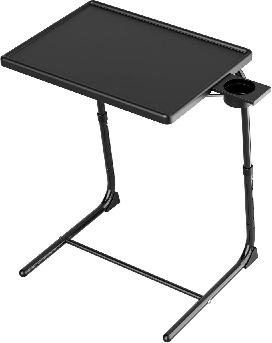 Verstelbaar TV Dienblad met Laptophouder - Opvouwbare Eettafel voor Bed en Bank