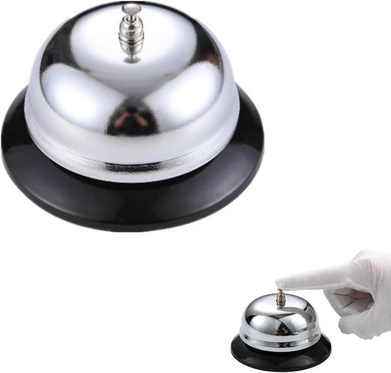 Ronde Tafelbel Tafelbel RVS 8.5 cm - Kelnerbel voor Receptie, Horeca en