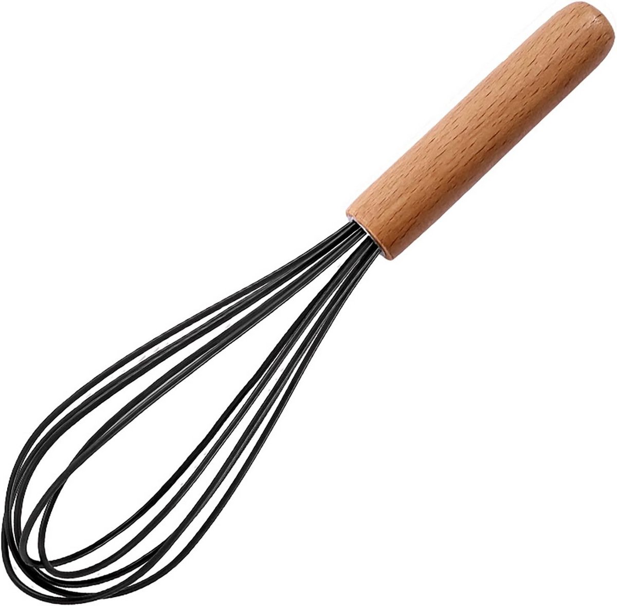 10 Inch Siliconen Garde met Houten Handvat voor Kloppen en Mengen