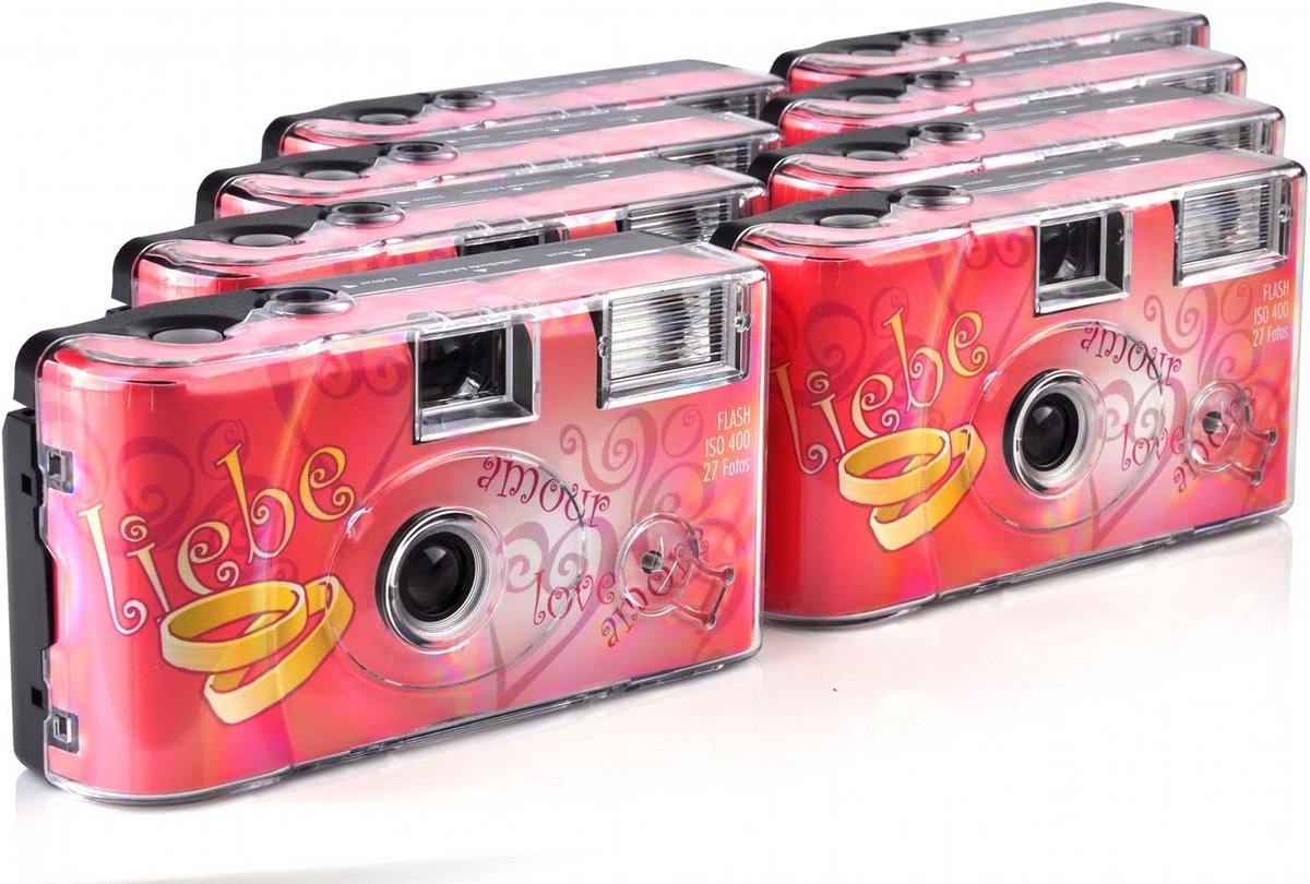 Wegwerpcamera met Flitser voor Feestjes en Vakanties - 8-Pack met 27 Foto's