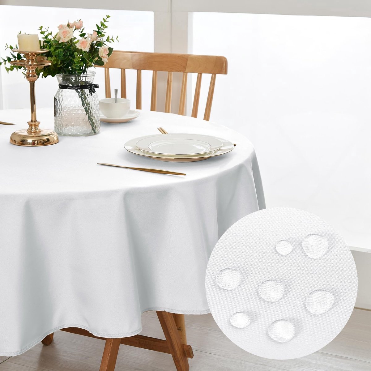 Stunq® Rond Tafelkleed van Polyester, 150 cm Diameter, Vlekbestendig en Afwasbaar voor Diverse Occasies