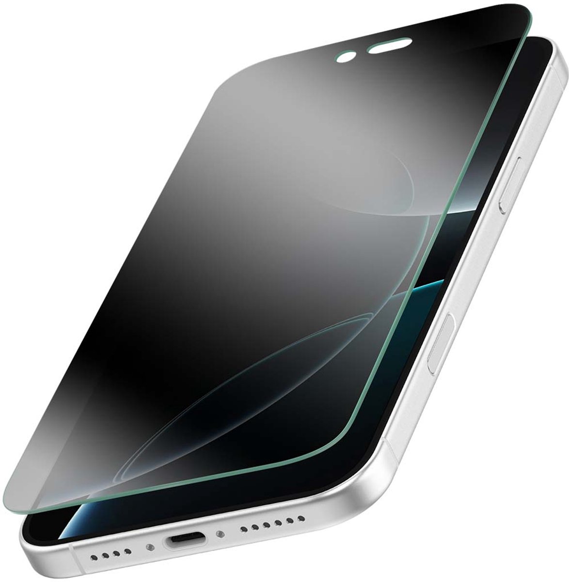 Eiger, Screenprotector geschikt voor iPhone 16 Pro / 17 / 17 Pro - Privacy Glass 2.5D, Transparant zwart