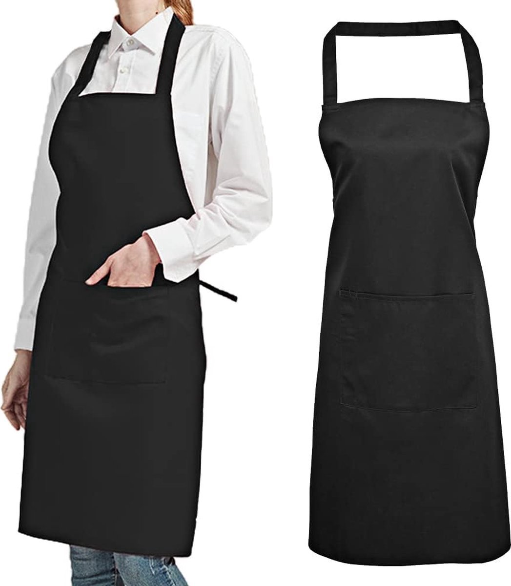 Stunq® Verstelbare Keukenschort met Grote Opbergvakken voor Koken, BBQ en Bakken - Set van 2 Stuks