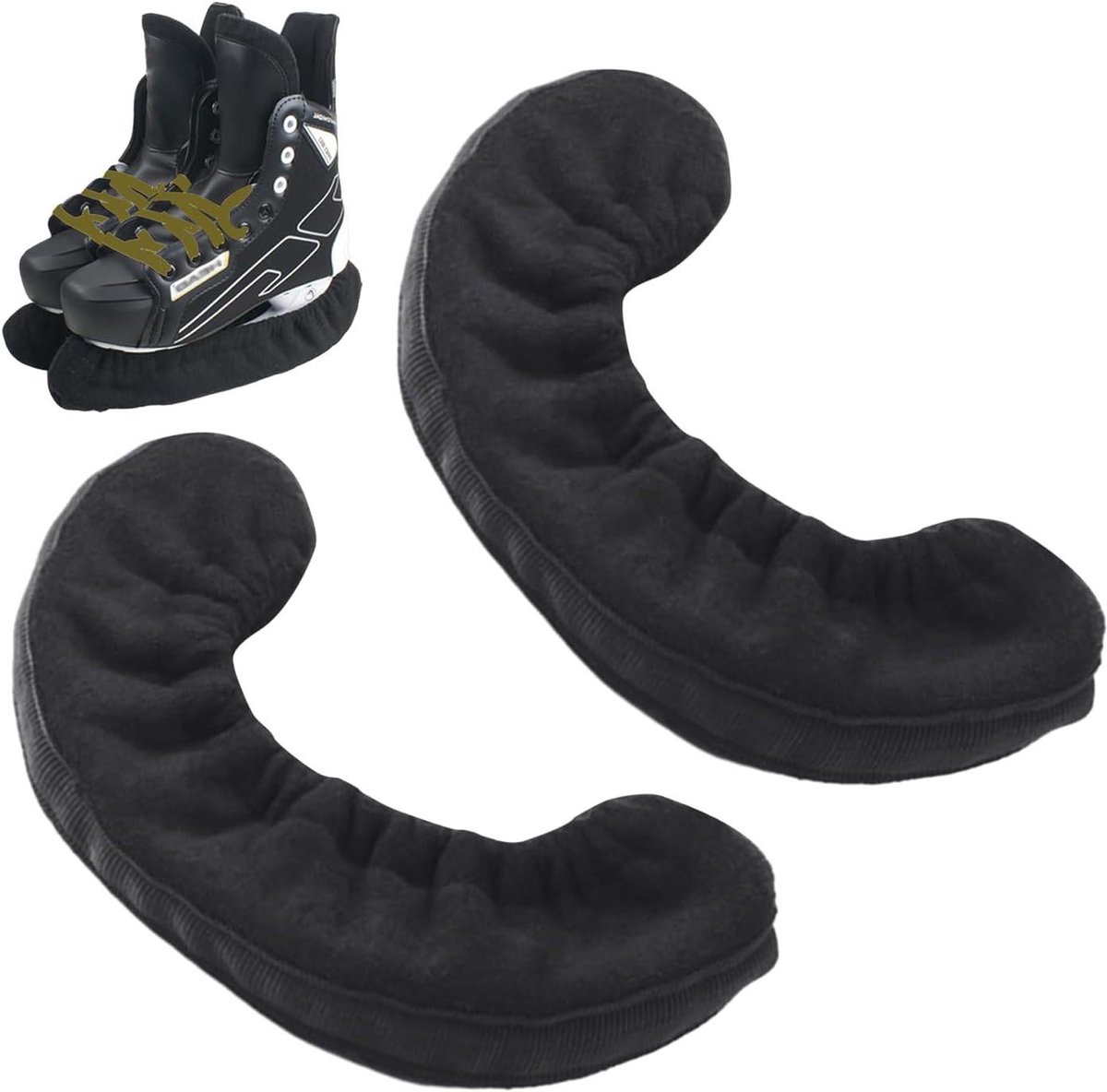 Schaatsschaatsen met antislip beschermhoes – Microvezel – Voor kunstschaatsen en kinderen – Zwart