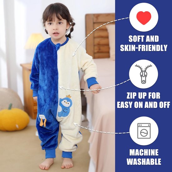 Warme Slaapzak met Voetjes en Mouwen voor Baby en Kind - Flanellen Pyjama voor de Winter (0-6 jaar) — afbeelding 5