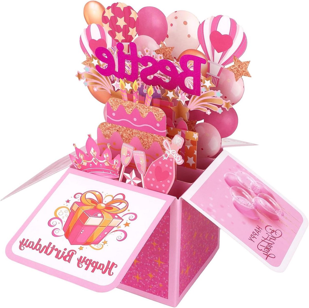 Pop-Up Kaart Verjaardag Meisjes - Kleurrijk 3D Wenskaart Met Enveloppe - Grappige Decoraties - Vriendin - Feestbenodigdheden