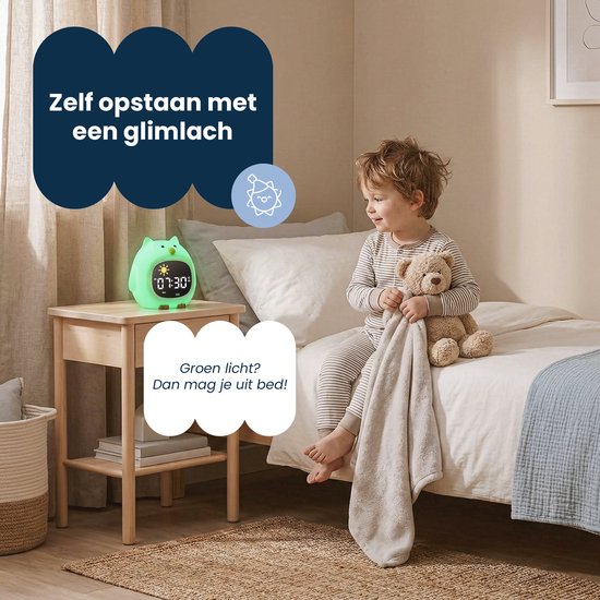 Dutsi - Slaaptrainer Uil - 3-in-1 - Kinderwekker - White Noise Nachtlampje van Dutsi — afbeelding 3