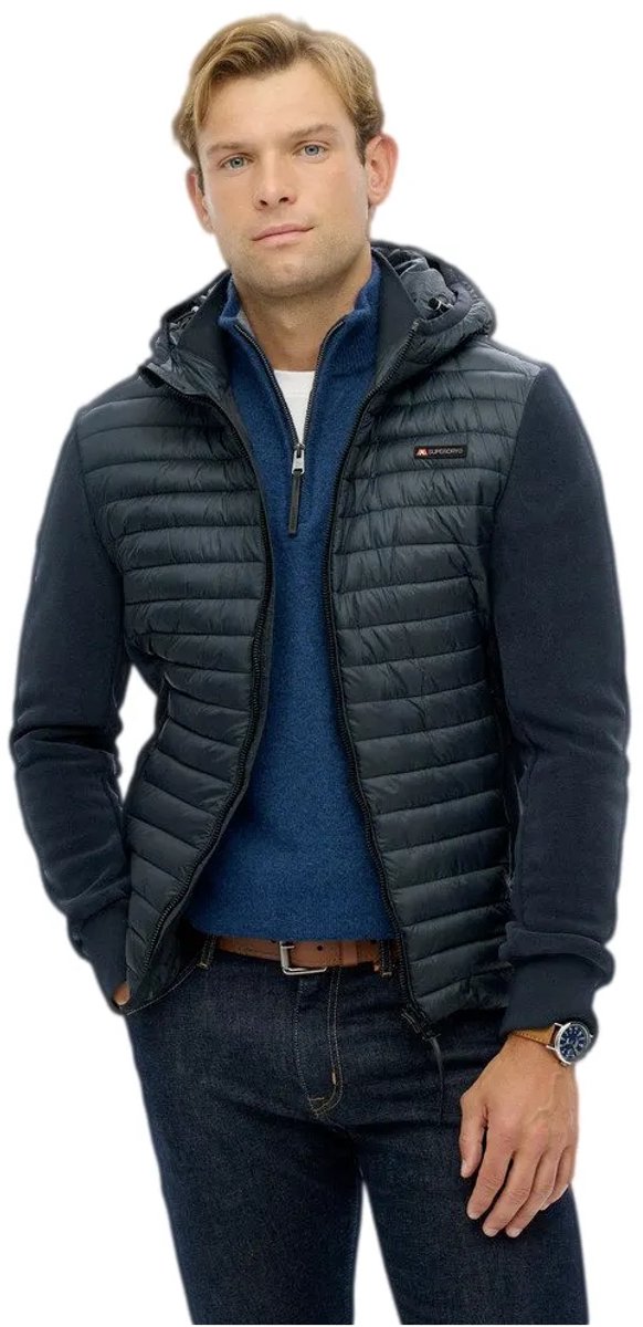 Superdry Storm Hybrid fleecejack met capuchon Heren Gewatteerde jassen Marineblauw