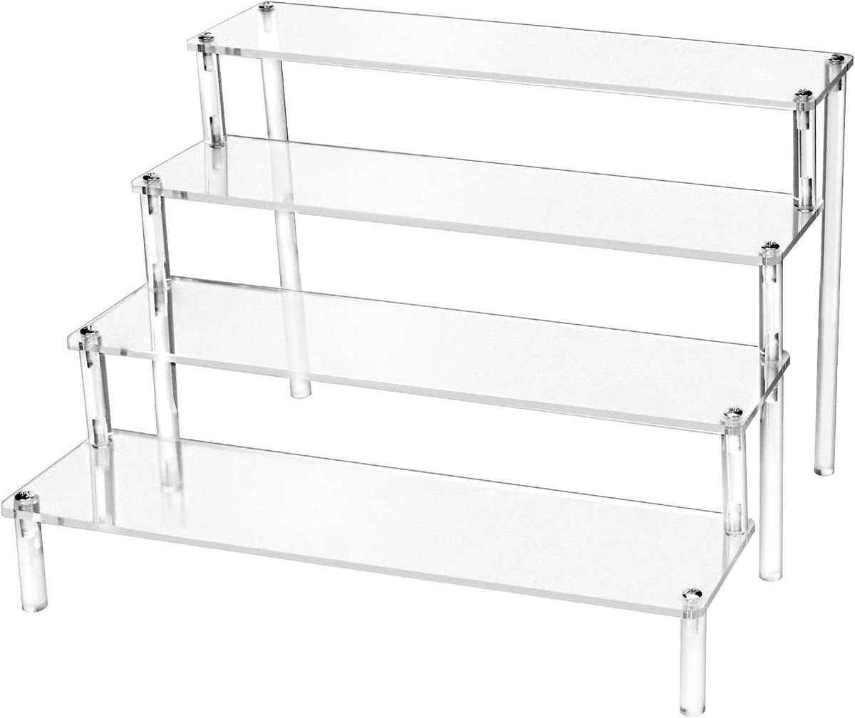 4-laags acryl displaystandaard voor figuren en sieraden - transparant - 30x25x20cm