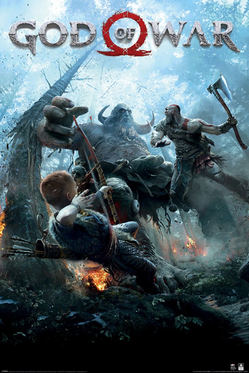 Pyramid God of War Poster 61x91.5cm Blauw