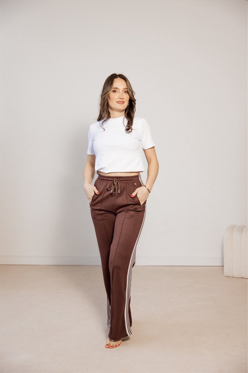 Loungewear Broek van Ambika/ Trainingsbroek Simone / Bruin kleur / maat M