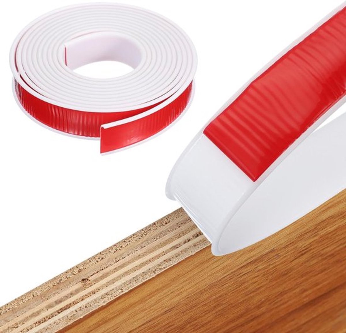 Flexibele U-vormige zelfklevende randbescherming 28 mm x 4 m - Wit