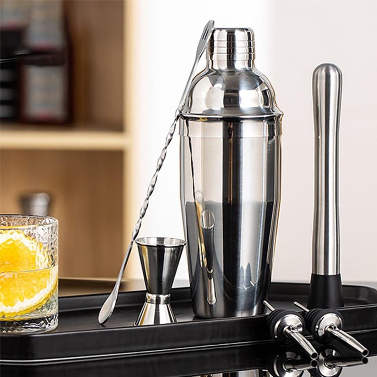 1 set（6stuks）- Cocktailsets - Professionele Cocktail Shaker Set - Complete 6-delige Thuisbar Kit voor Beginners en Experts - Zilver — cadeau in Kookcadeaus - foto 5