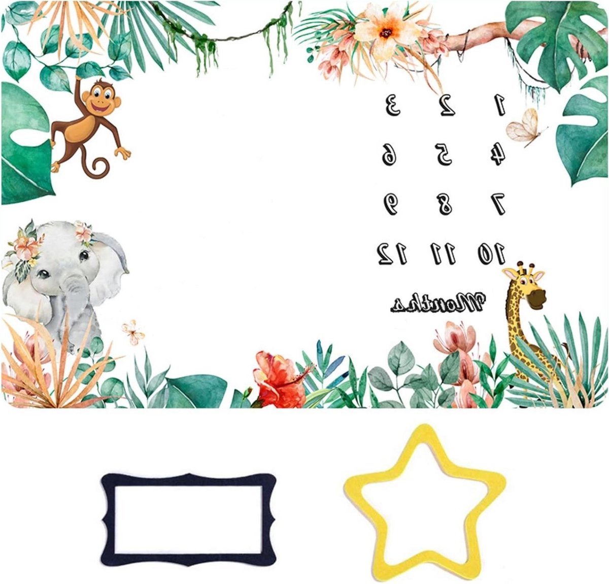 Zachte Fleecedeken voor babyfotografie, maandelijkse mijlpalen, gepersonaliseerd geboortecadeau - 150 x 100 cm in diverse designs