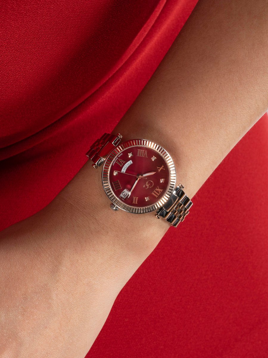 Gc Gc Flair Quartz Day Date Watch Zilver En Roségoud Case: 100% Roestvrij Staal | Armband: 100% Roestvrij Staal 34 mm Z01017L3MF, Z01019L9MF