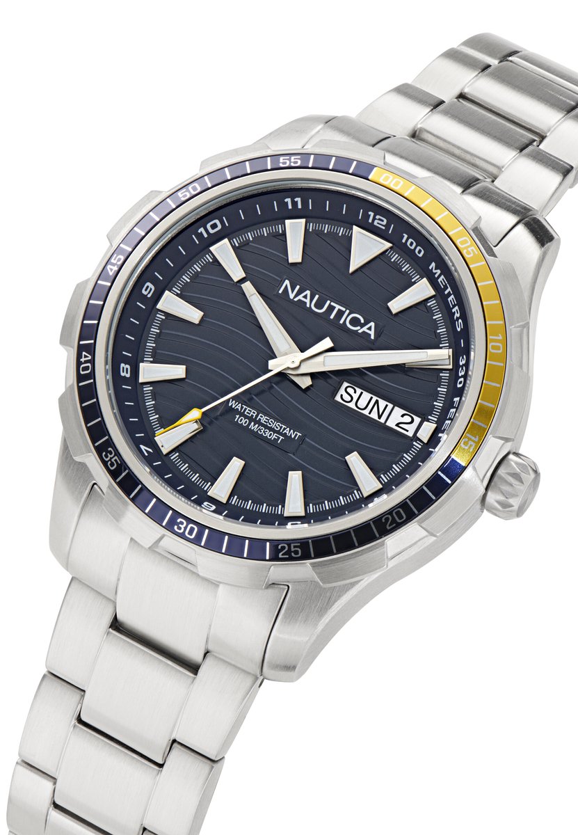 Nautica Nst Everyday Quartz Analoog Horloge Zilverkleurig Material 100% Roestvrij Staal 100% Acero Inoxidablearmband 44 mm NAPNSF513, NAPNSF514