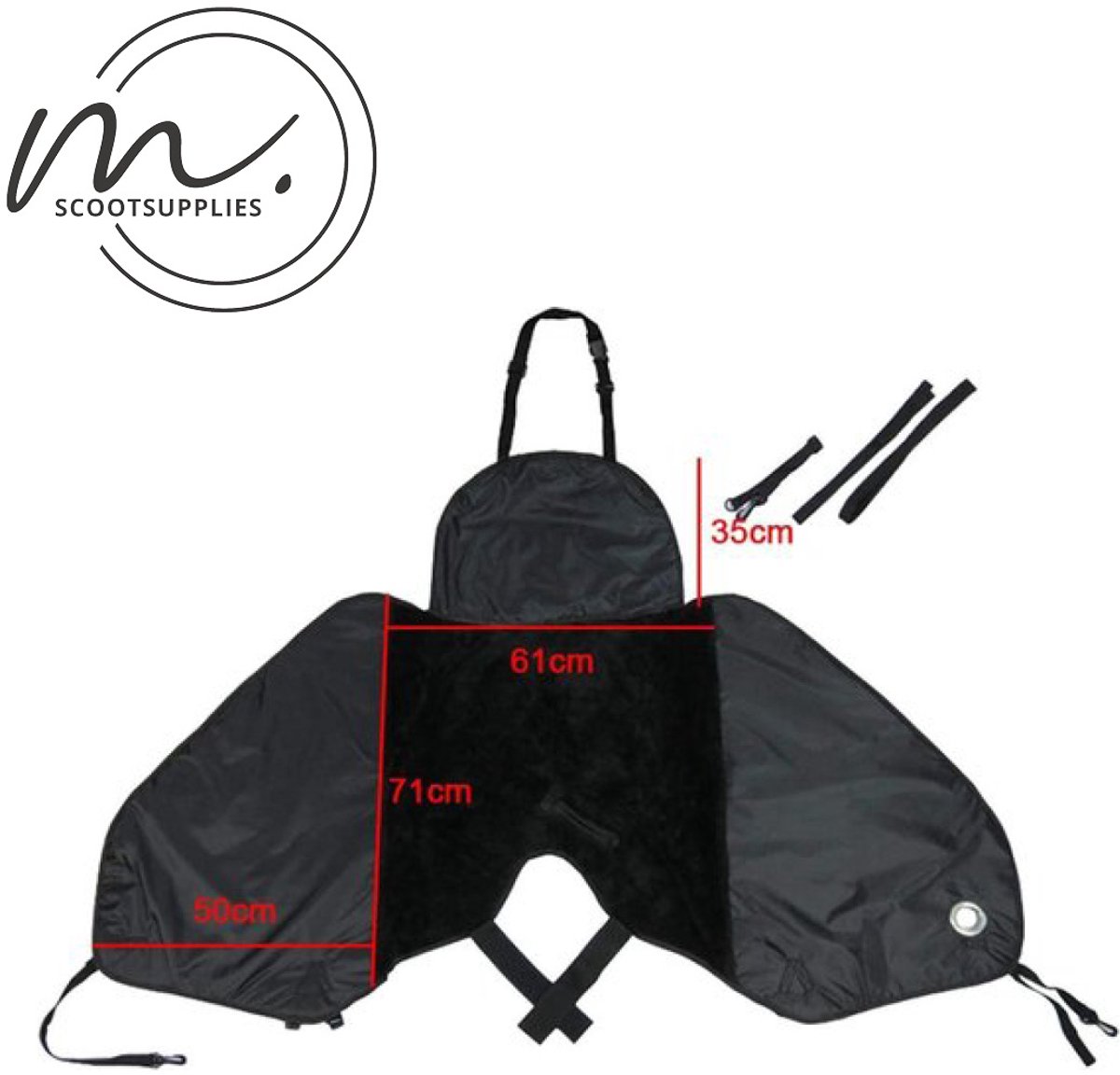ScootSupplies - Scooter beenkleed - universeel - wind- en waterdicht - zwart – foto 4